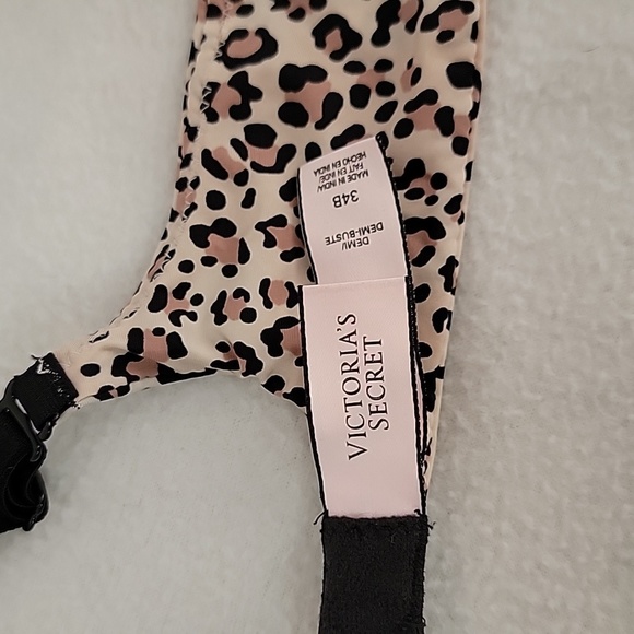 Victoria's Secret Tan Brown Black Animal Print Demi Underwire Bra, 34B - Picture 8 of 10